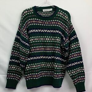 Wickham Green patterned cotton crew neck sweater
